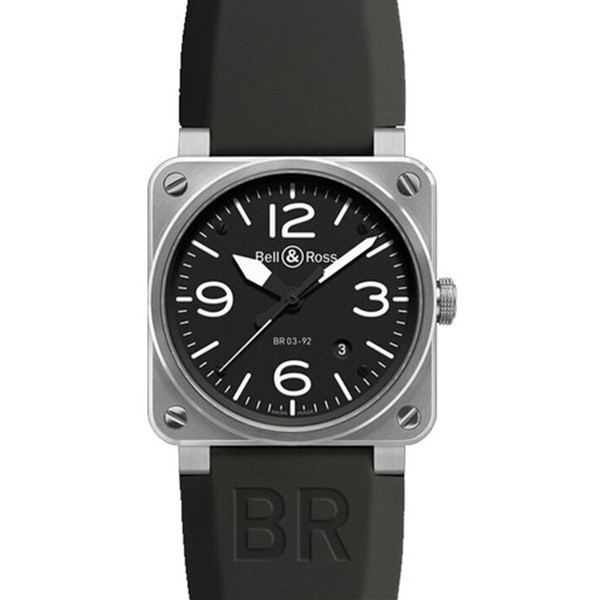 仿柏莱士手表和图片 精仿柏莱士AVIATION系列BR 03-92 STEEL 黑色表带 男士机械表