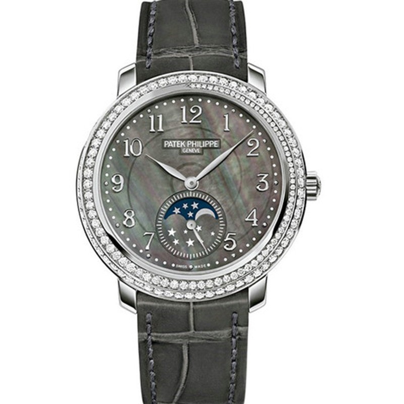 仿百达翡丽镶钻表 精仿复刻百达翡丽复杂功能计时系列4968G-001 女士手表