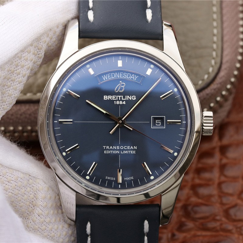 【V7厂手表】高仿百年灵越洋系列A453109T|C921|154A复刻表 蓝盘