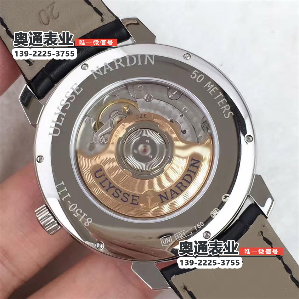 【FK厂】瑞士超A一比一高仿手表雅典鎏金系列8156-111/90三针日历机械背透男士腕表