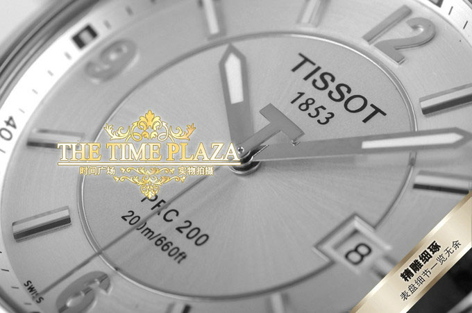 天梭 TISSOT PRC200系列 石英男表 精钢表壳银白色表盘