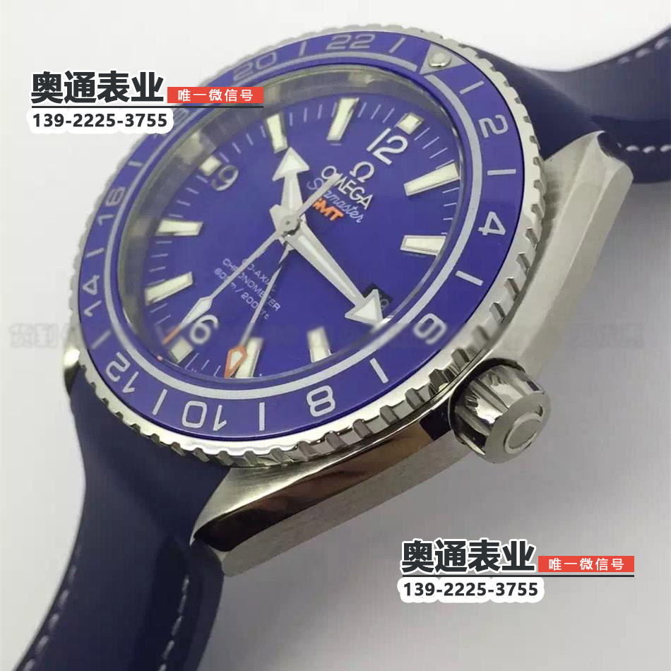 【KW厂】欧米茄海洋宇宙600米腕表系列GMT四针日历机械橡胶带款腕表