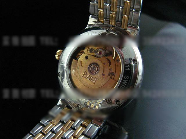 BJ67伯爵铂金镶钻瑞士机械背透豪华腕表 