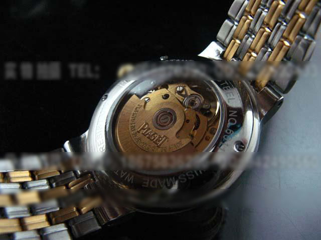 BJ48伯爵（PIAGET）圆形铂金镶钻瑞士机械背透腕表