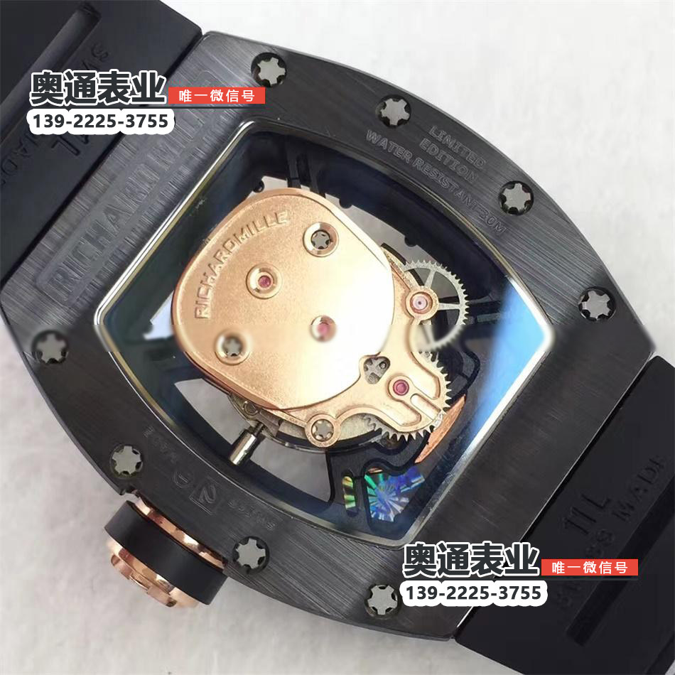 【KV厂】瑞士超A一比一高仿手表理查德米勒RM4满钻骷髅多晶瓷自动机械橡胶表带男表