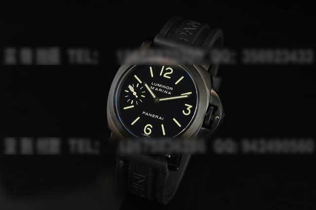 PN42沛纳海（PANERAI）黑钢6497手上链背透机械手表