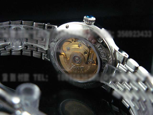 BJ54伯爵（PIAGET）铂金镶钻瑞士机械背透腕表