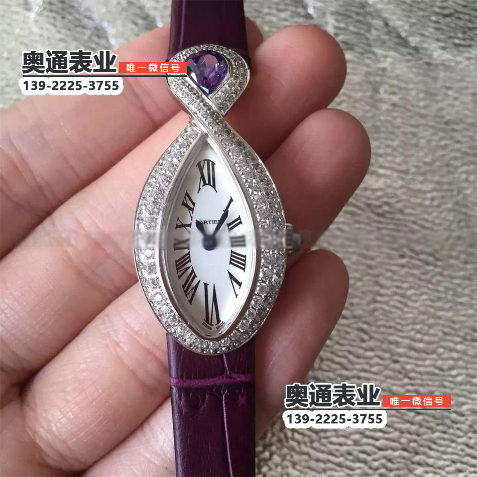 【3A精品】卡地亚创意宝石女士腕表系列全钢镶钻石英腕表
