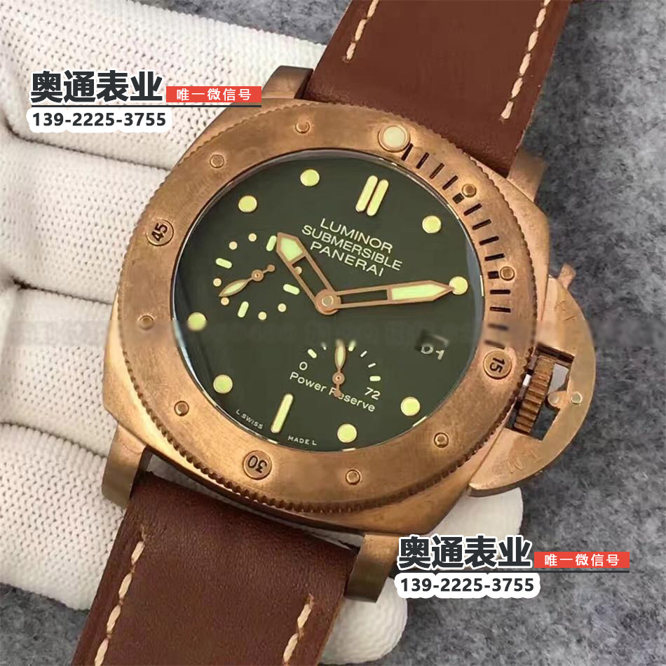 【KW厂v2版】一比一精仿高仿手表沛纳海PAM00507青铜日历夜光自动机械皮带男士手表