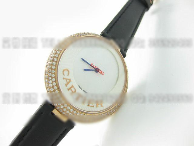 KDY147卡地亚(CARTIER)玫瑰金贝型镶钻女士手表