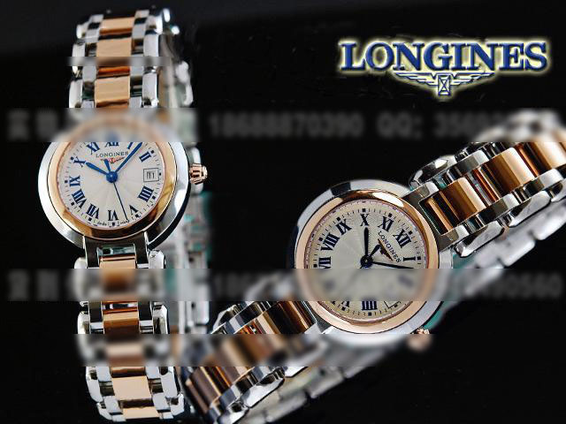 LQ156浪琴(LONGINES)新款优雅心月系列精钢间玫瑰金女腕表