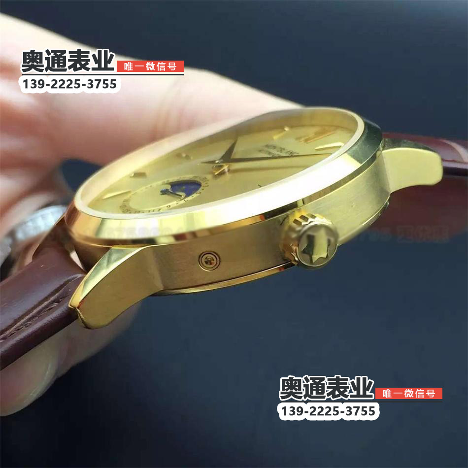 【VF厂】瑞士超A一比一高仿万宝龙传承月相系列黄金版机械皮带背透腕表
