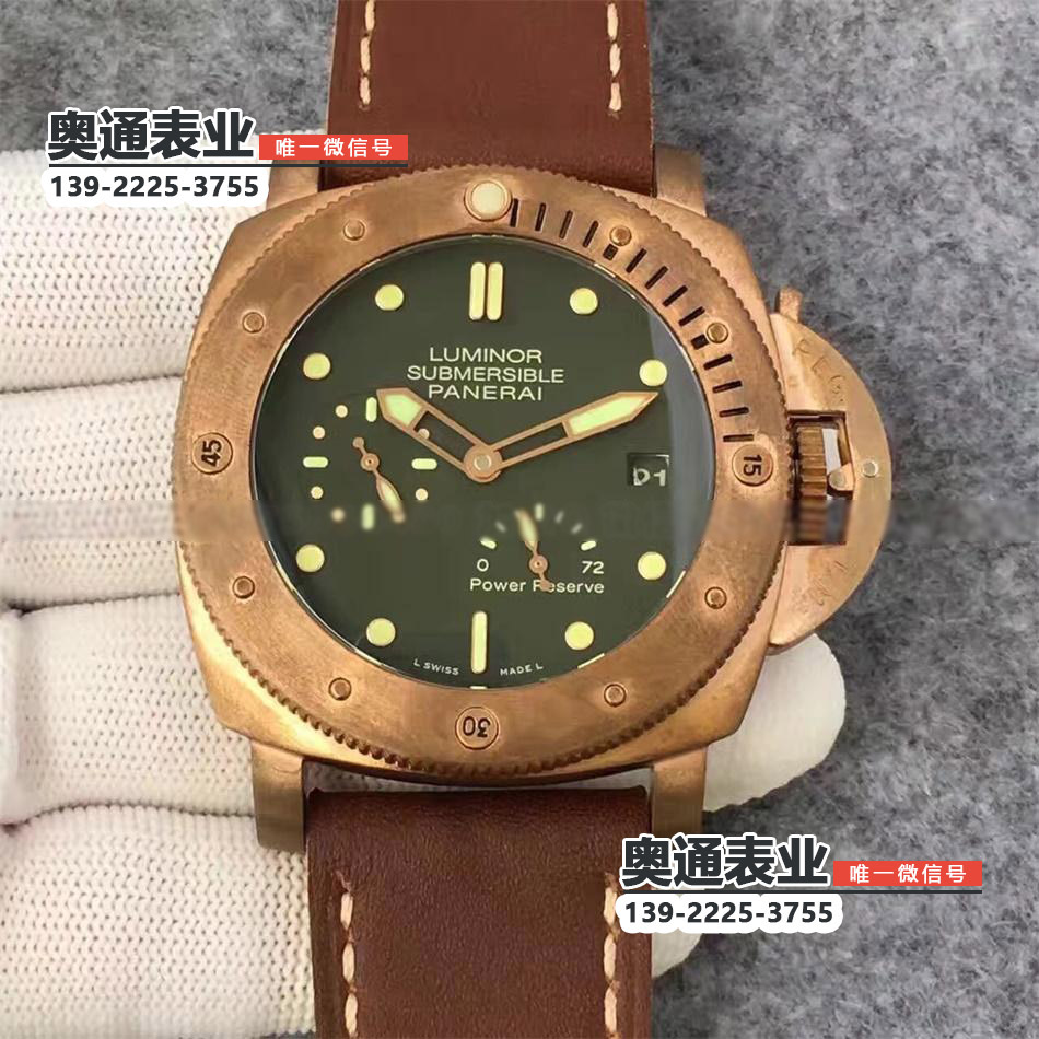 【KW厂v2版】一比一精仿高仿手表沛纳海PAM00507青铜日历夜光自动机械皮带男士手表