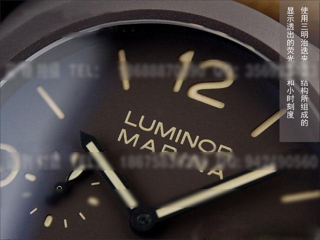 PN49沛纳海(PANERAI)新款Luminor系列复古咖色两针小秒自动腕表