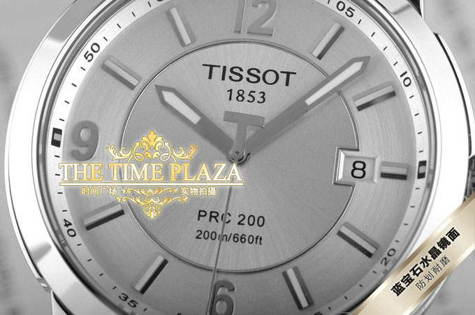 天梭 TISSOT PRC200系列 石英男表 精钢表壳银白色表盘