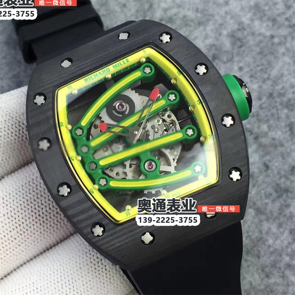 【3A厂】瑞士超A一比一精仿名表理查德米勒rm-059酒桶形纳米碳材质壳镂空机械腕表